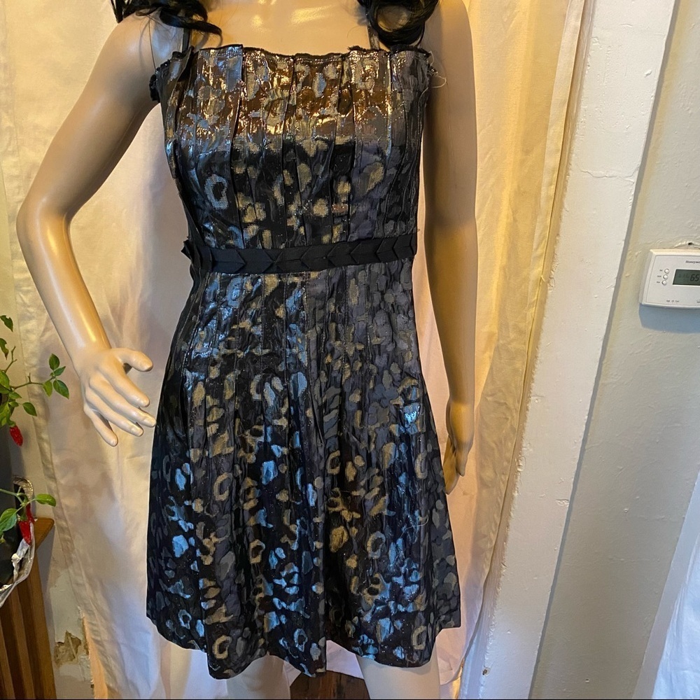 Tory Burch “Rennie”Gunmetal & Black Animal Print Dress - 4 - Picture 1 of 14